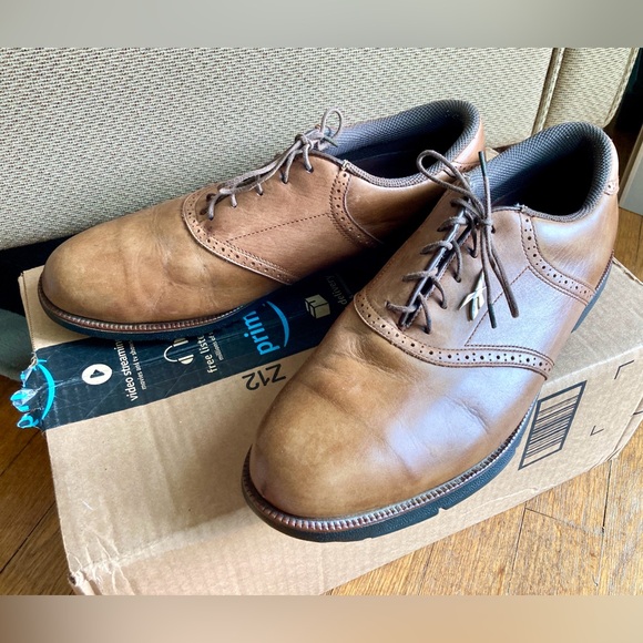 Mens Reebok Brown Leather Suede Saddle Spikeless Golf Shoes Size 12  # 14-45962 - Picture 4 of 16